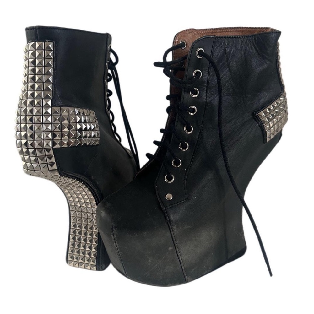 Jeffrey Campbell Black Studded Platform Boots